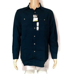 Carhartt Mens M Navy Long Sl UPF 50 Shirt